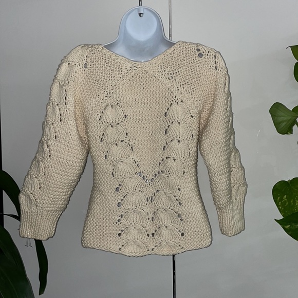 Falls vintage chunky knit cotton cream sweater - Picture 11 of 11